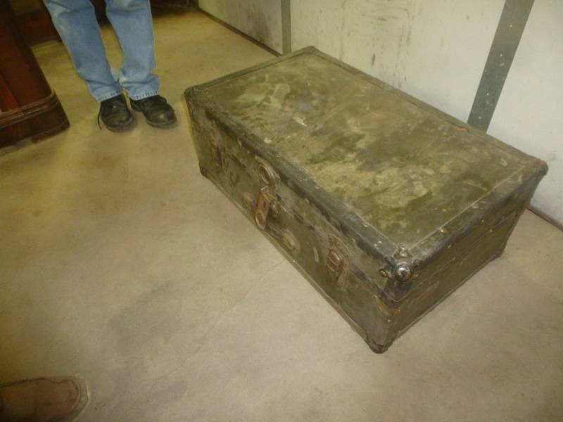 lot 62 image: Antique Military Foot Locker