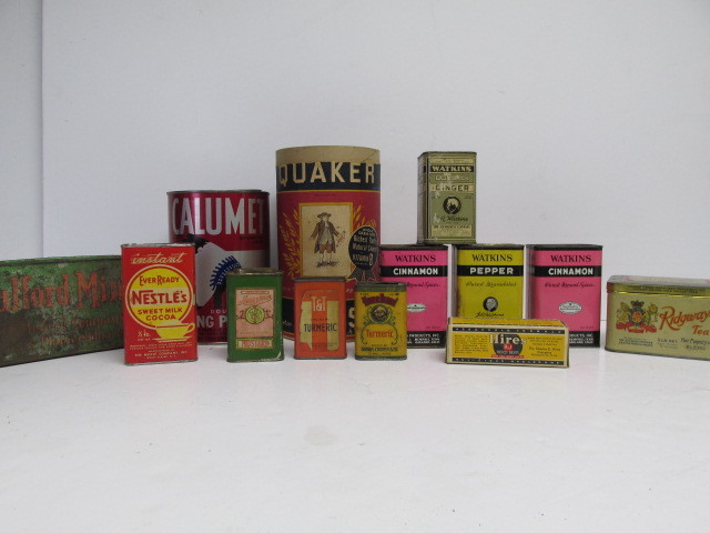 lot 52 image: Large Lot of Vintage & Antique Advertising Spice etc Tins