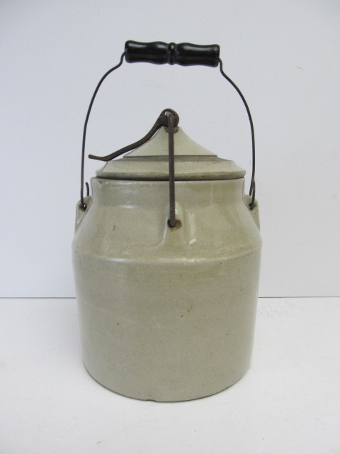 lot 68 image: Signed Antique Stoneware Bale-Top JAr