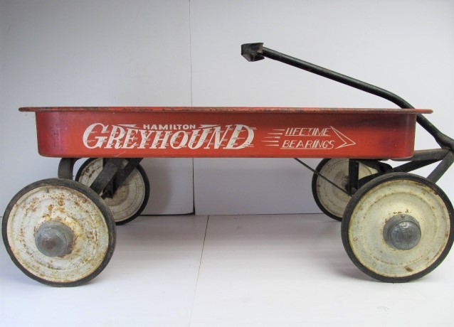 lot 73 image: Vintage Hamilton Greyhound Metal Wagon