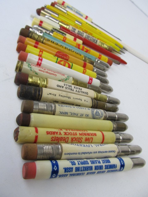 lot 79 image: Lot of Vintage Farm Advertising Bullet Pencils etc
