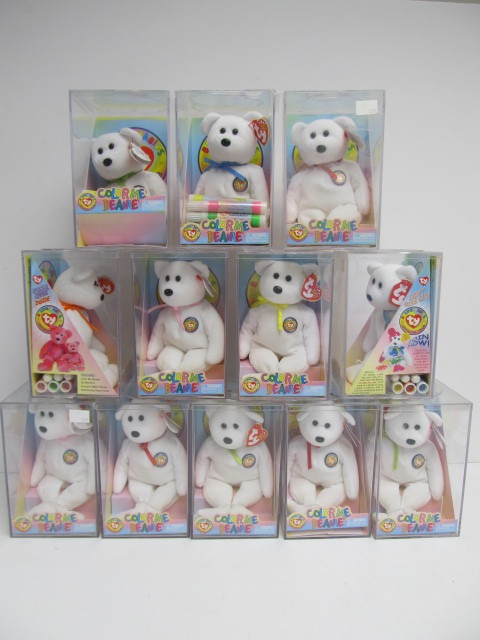 lot 99 image: Group Color Me Beanie Beanie Baby Bears