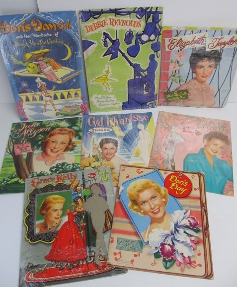 lot 106 image: Lot of Vintage Hollywood Actresses etc Paper Dolls Folders etc