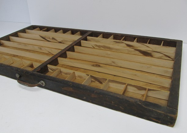 lot 105 image: Antique Printers Cabinet Display Shelf