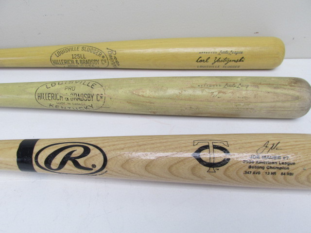 lot 144 image: 3 Wooden Baseball Bats 