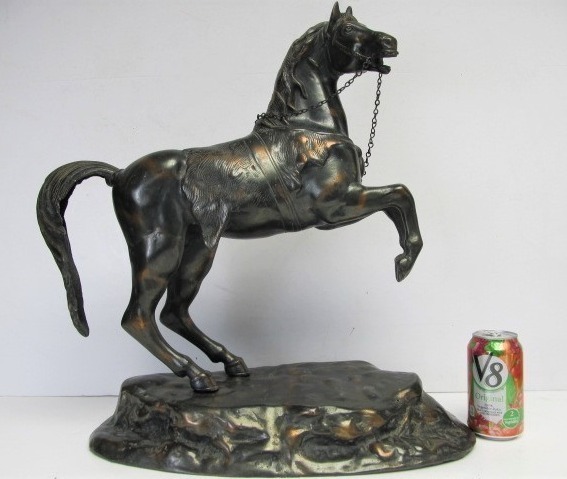 lot 161 image: Very Nice LARGE Vintage Bronzed Metal Horse Sculpture