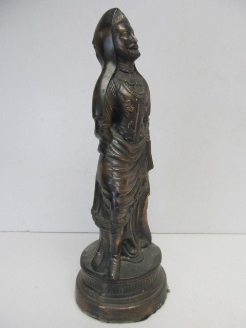 lot 164 image: Large Vintage Two-Sided Medieval Style Metal Statue