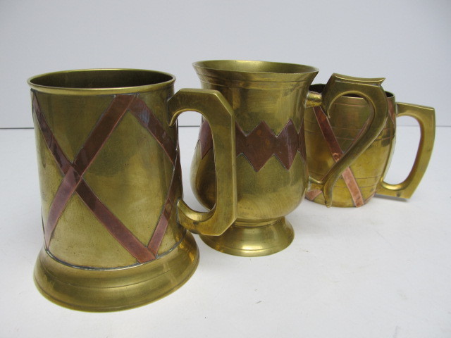 lot 173 image: Group of 3 Vintage Copper Moscow Mule Tankards