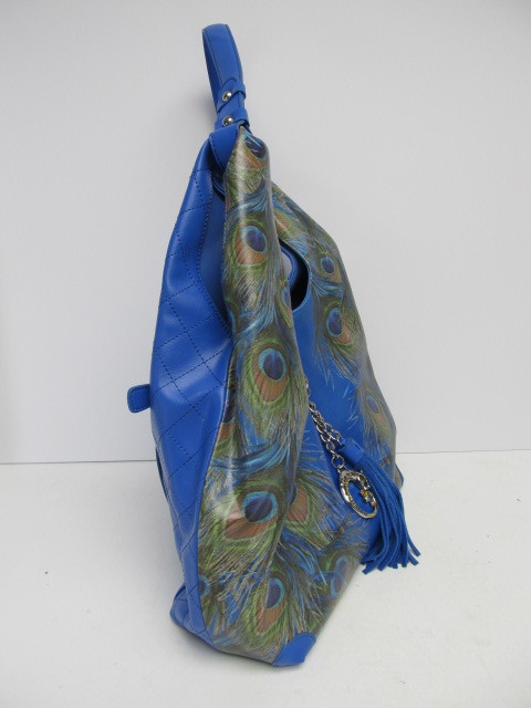 lot 179 image: Unused SHARIF Peacock Designer Leather Handbag