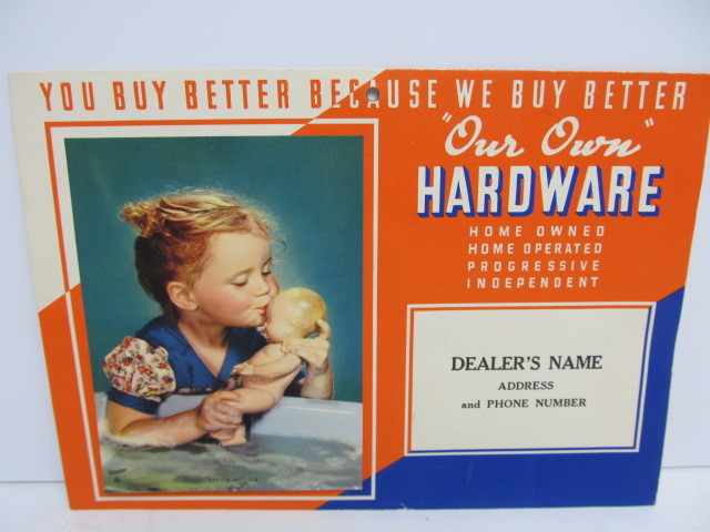 lot 188 image: Vintage OUR OWN HARDWARE Advertising Pen Pocket Knife & Calendar