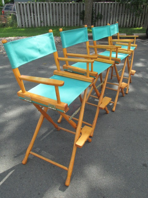 lot 273 image: Matching Set of 4 GOLD MEDAL Folding Directors Chairs