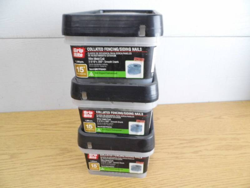 Lot of 3 Grip Rite Collated Fencing Nails