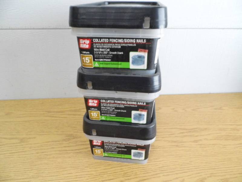 Lot of 3 Grip Rite Collated Fencing Nails