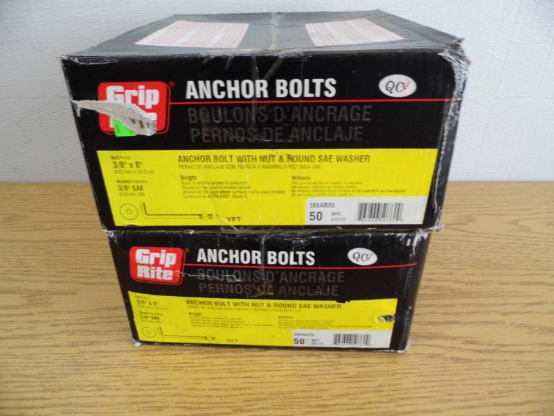Lot of 3 Grip Rite Anchor Bolts