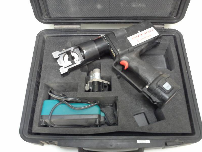 lot 2003 image: Elpress PV1300 13-Ton Crimp Tool with Accessories, Makita Charger, Case, Manual