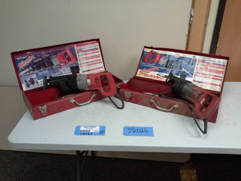 lot 2026 image: Lot of (2) Milwaukee Heavy Duty Sawzall, Metal Case