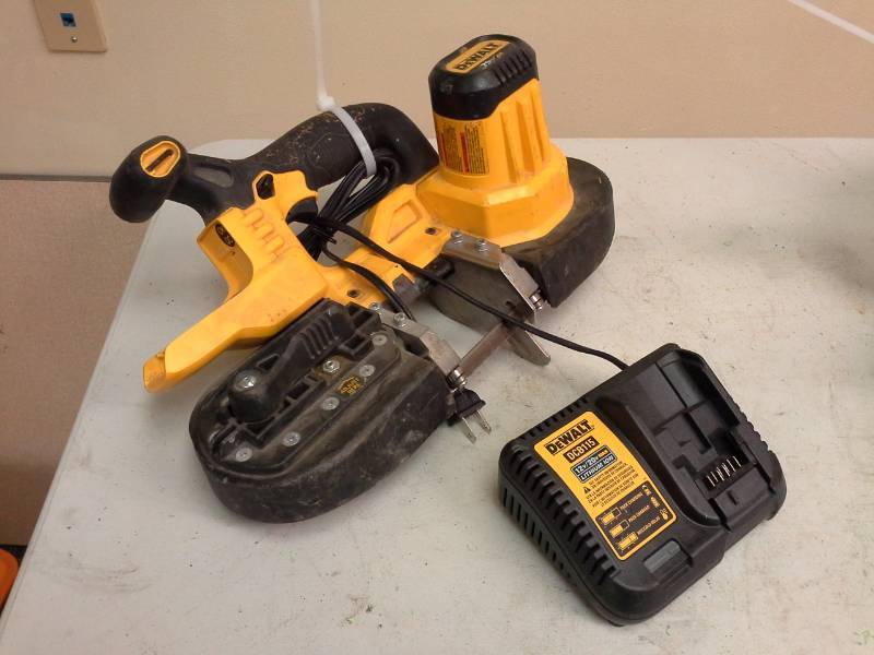 lot 2094 image: DeWalt DCS371 20V Band Saw, DCB115 Charger