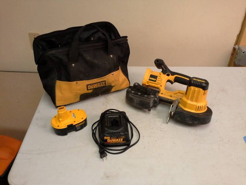 lot 2105 image: DeWalt DCS371 20V Band Saw, DCB115 Charger, Battery, Carry Bag