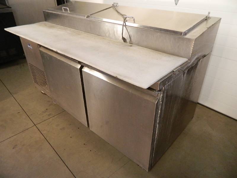 lot 78 image: Cold Tech 72 inch Prep Table Cabinet on Wheels