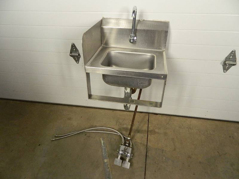 lot 60 image: Stainless Steel Hand Sink with Foot Controls