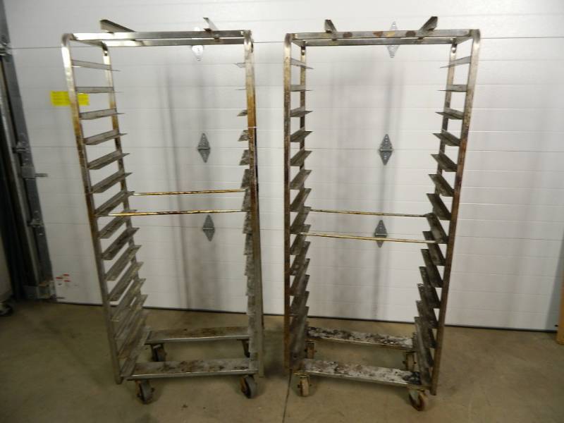 lot 94 image: 2 Stainless Sheet Pan Carts  Baking Racks