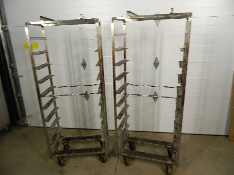 lot 96 image: 2 Stainless Sheet Pan Carts  Baking Racks