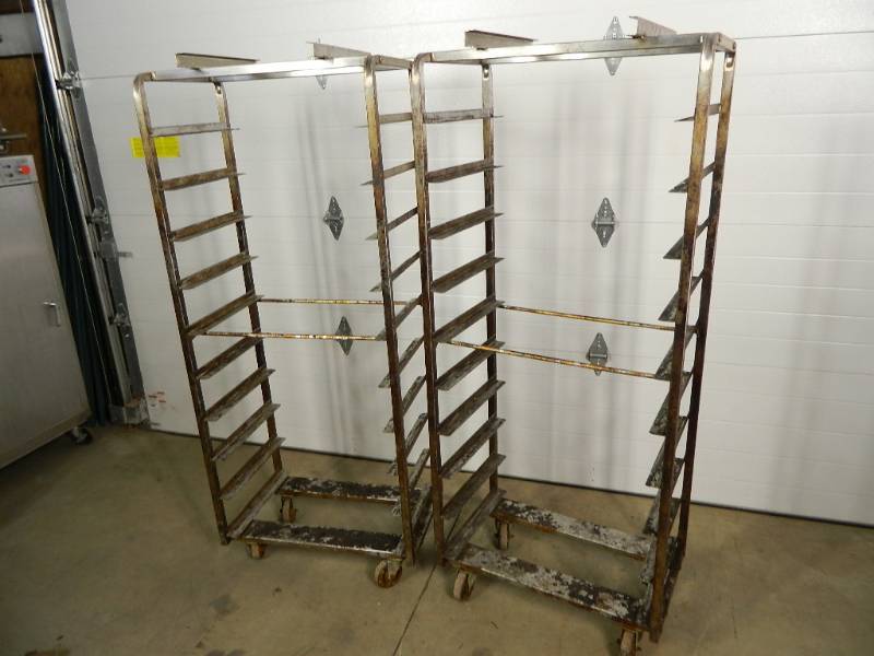 lot 97 image: 2 Stainless Sheet Pan Carts  Baking Racks
