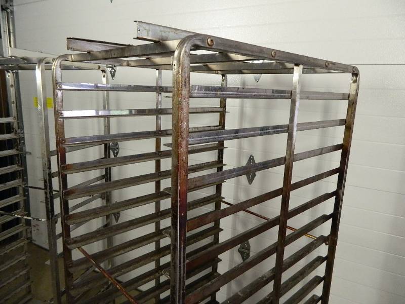 lot 98 image: 2 Stainless Sheet Pan Carts  Baking Racks