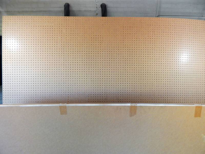 Lot of 3 Uline 96 x 48 Wood Pegboard Sheets