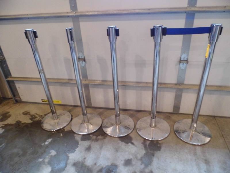 Lot of 5 Silver Stanchion Posts