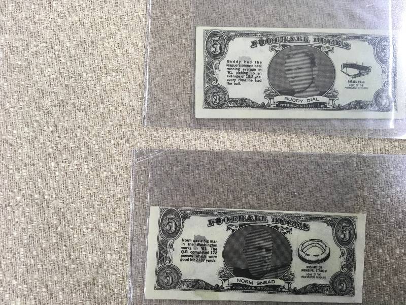 lot 450 image: Buddy Dial & Norm Snead Football Bucks