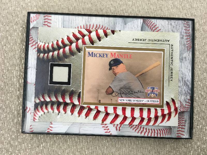 Authentic Mickey Mantle Jersey Card In Frame