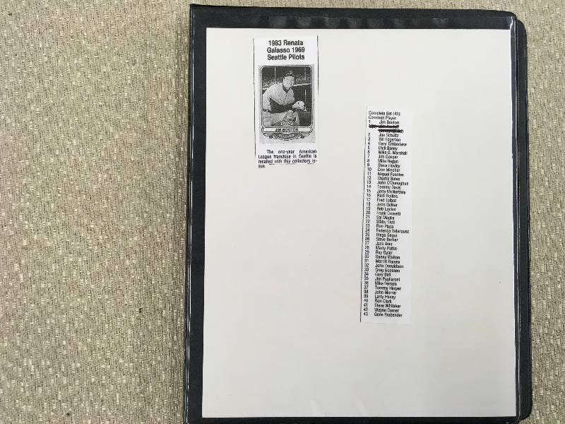 lot 486 image: 1983 Renata Galasso 1969 Seattle Pilots Card Set