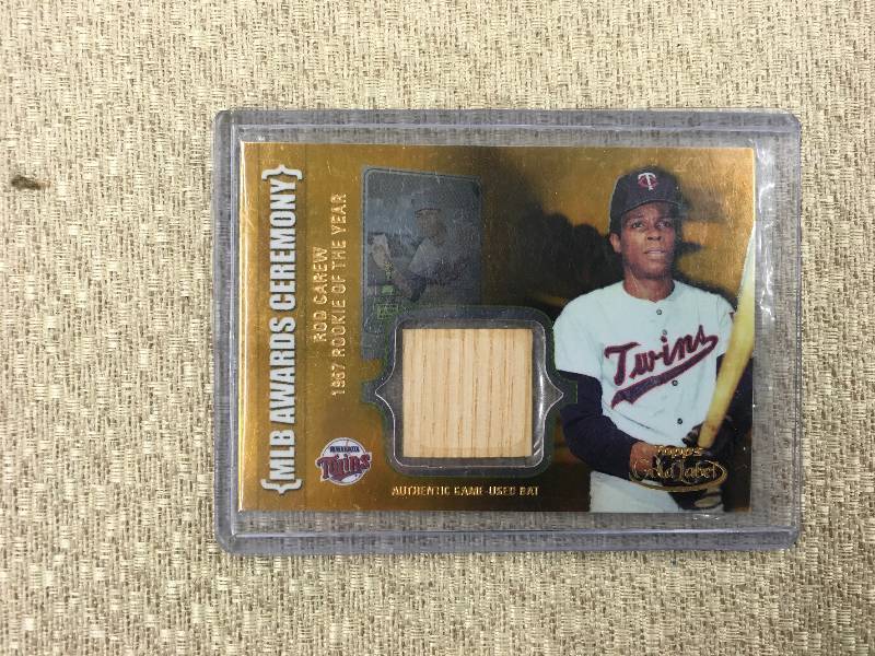 lot 489 image: Rod Carew Game Used Bat Card