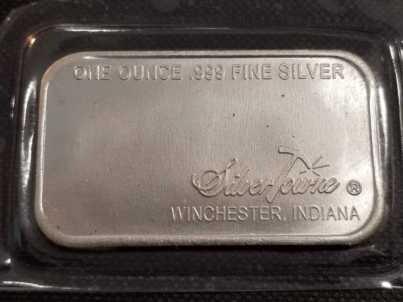 lot 10 image: 1 TROY OZ. .999 FINE SILVER BAR PROSPECTOR SEALED