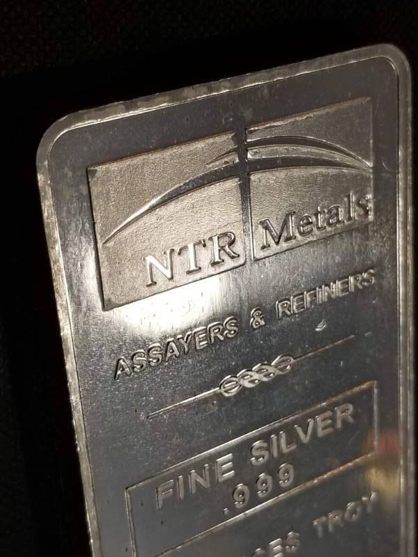 lot 20 image: 10 TROY OZ. .999 FINE SILVER BAR NTR METALS