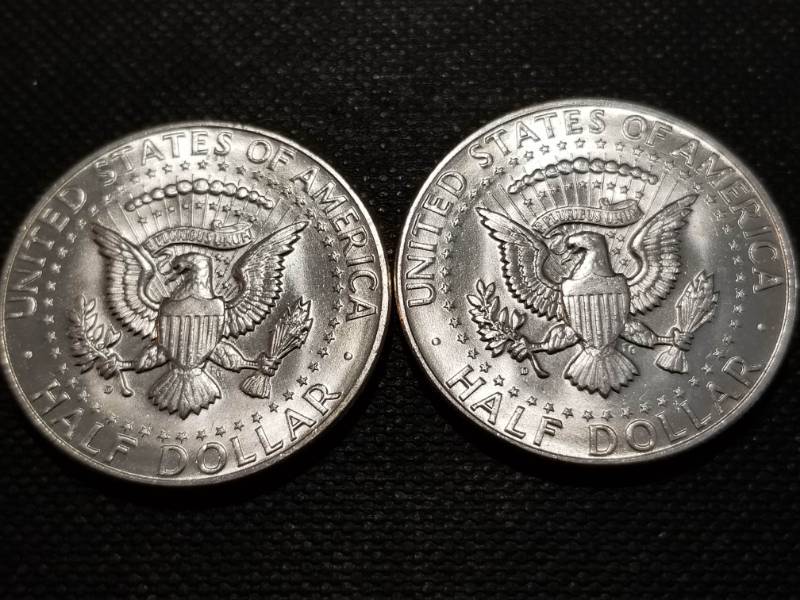 lot 31 image: 2 BU-UNC 1964 KENNEDY SILVER HALF DOLLARS
