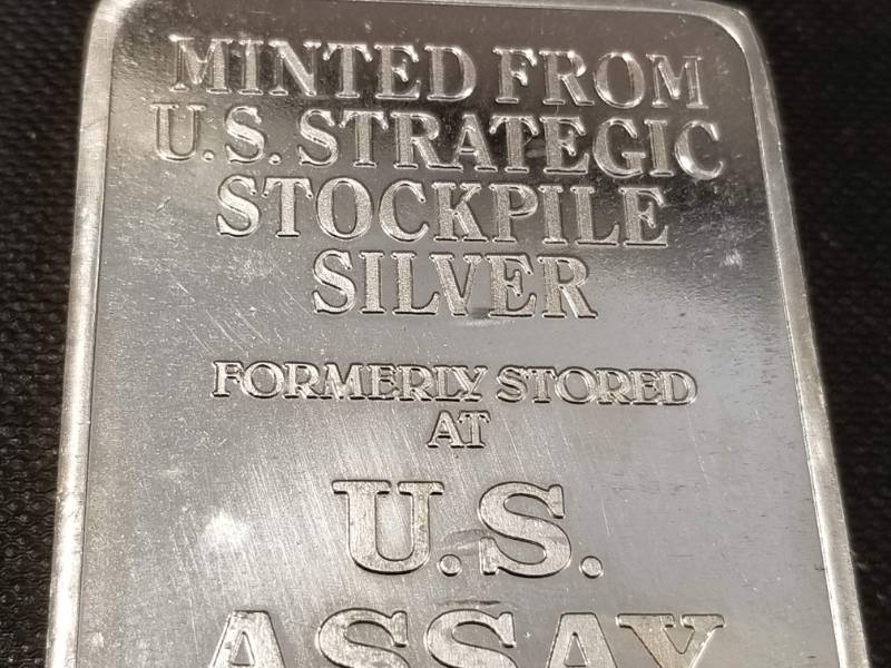 lot 34 image: VINTAGE US ASSAY OFFICE SAN FRANCISCO 10 OZ. .999 FINE SILVER BAR