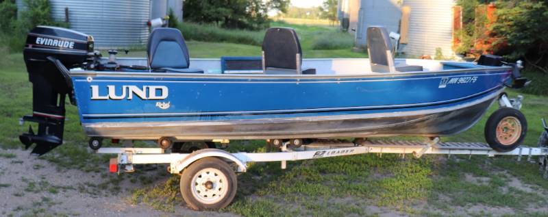 1988 16 Lund Rebel with 1999 40hs Tiller Motor and EZ Loader Trailer