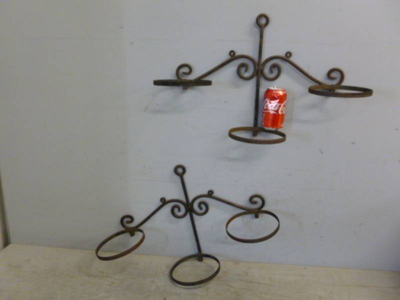 lot 47 image: Vintage Rod Iron Planter Racks