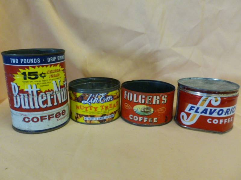 lot 82 image: Vintage Coffee Cans