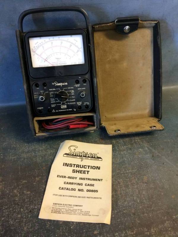 lot 27 image: Simpson 260 Multimeter in carry case