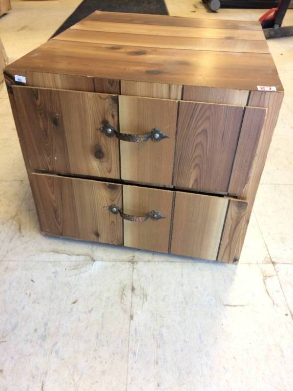 lot 87 image: Panel Board Nightstand or End Table