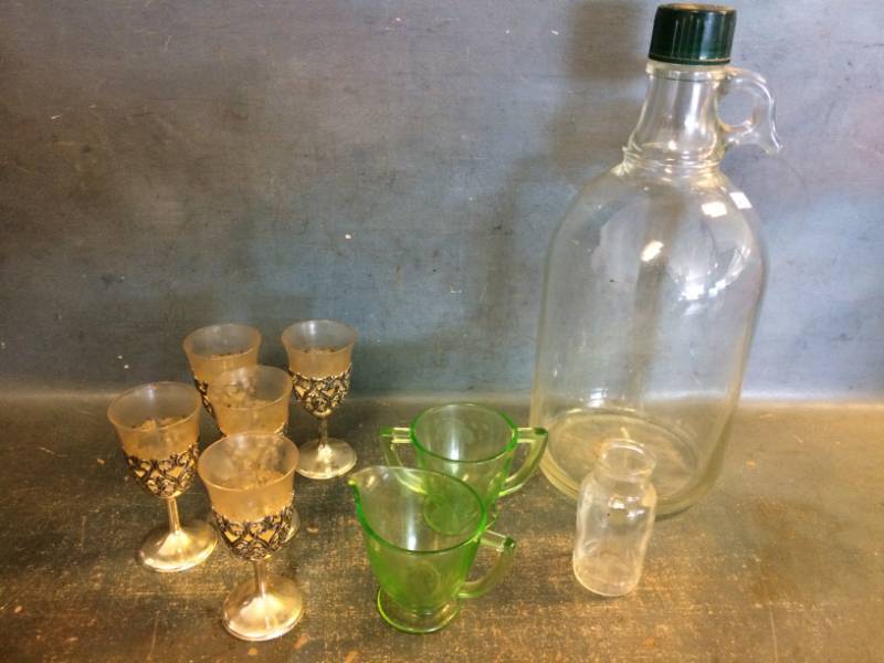 lot 95 image: Assorted Etched Glassware and More