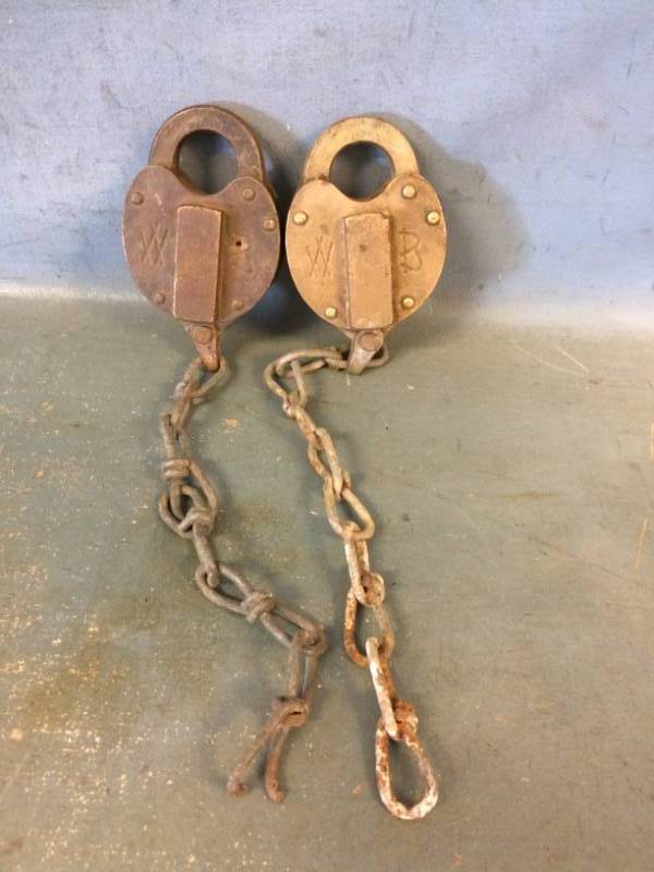 lot 107 image: 2 Vintage Railroad Locks
