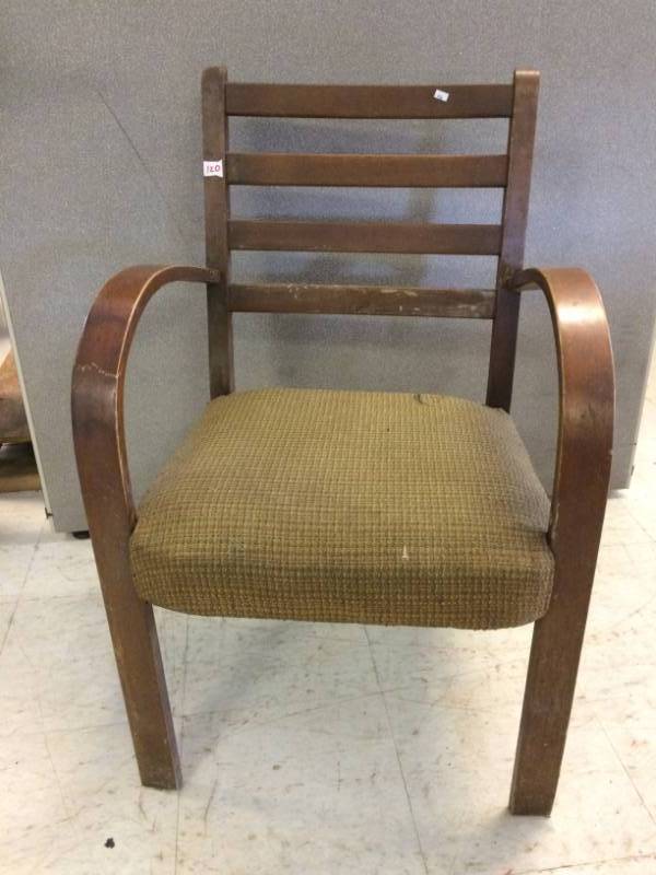 lot 120 image: Upholstered Wood Chair