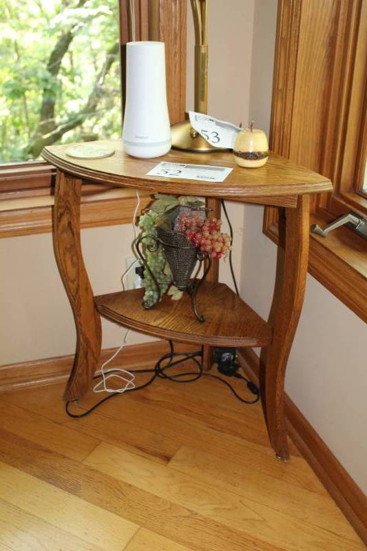 lot 52 image: Wood Corner Table