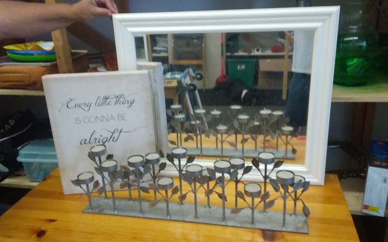 Mirror 20x24, Stretched Canvas, 24 Tea Light Holder Metal