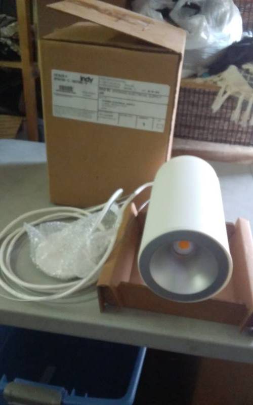 New White LED Juno Pendent Light-5 12 Diameter, 12 Long, 10 Ft. Of Adjustable Cord. List $159.00 Each