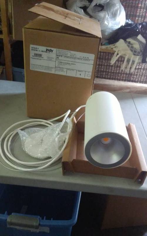 New White LED Juno Pendent Light-5 12 Diameter, 12 Long, 10 Ft. Of Adjustable Cord. List $159.00 Each